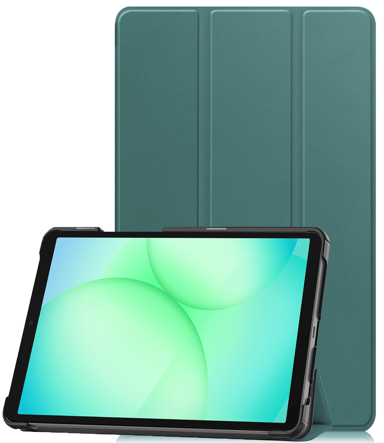 BASEY. Hoesje Geschikt voor Samsung Galaxy Tab A9 Plus Hoes Case Tablet Hoesje Tri-fold - Hoes Geschikt voor Samsung Tab A9 Plus Hoesje Hard Cover Bookcase Hoes - Donkergroen