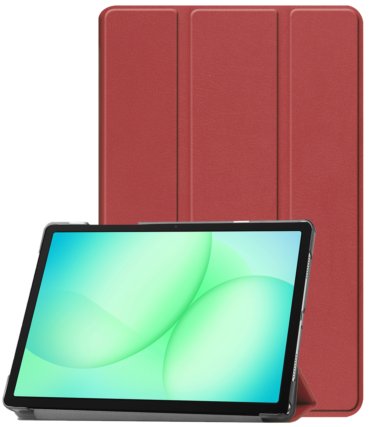 BASEY. Hoesje Geschikt voor Samsung Galaxy Tab A9 Plus Hoes Case Tablet Hoesje Tri-fold - Hoes Geschikt voor Samsung Tab A9 Plus Hoesje Hard Cover Bookcase Hoes - Donkerrood
