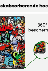 BASEY. Hoesje Geschikt voor Samsung Galaxy Tab A9 Plus Hoes Case Tablet Hoesje Tri-fold - Hoes Geschikt voor Samsung Tab A9 Plus Hoesje Hard Cover Bookcase Hoes - Graffity