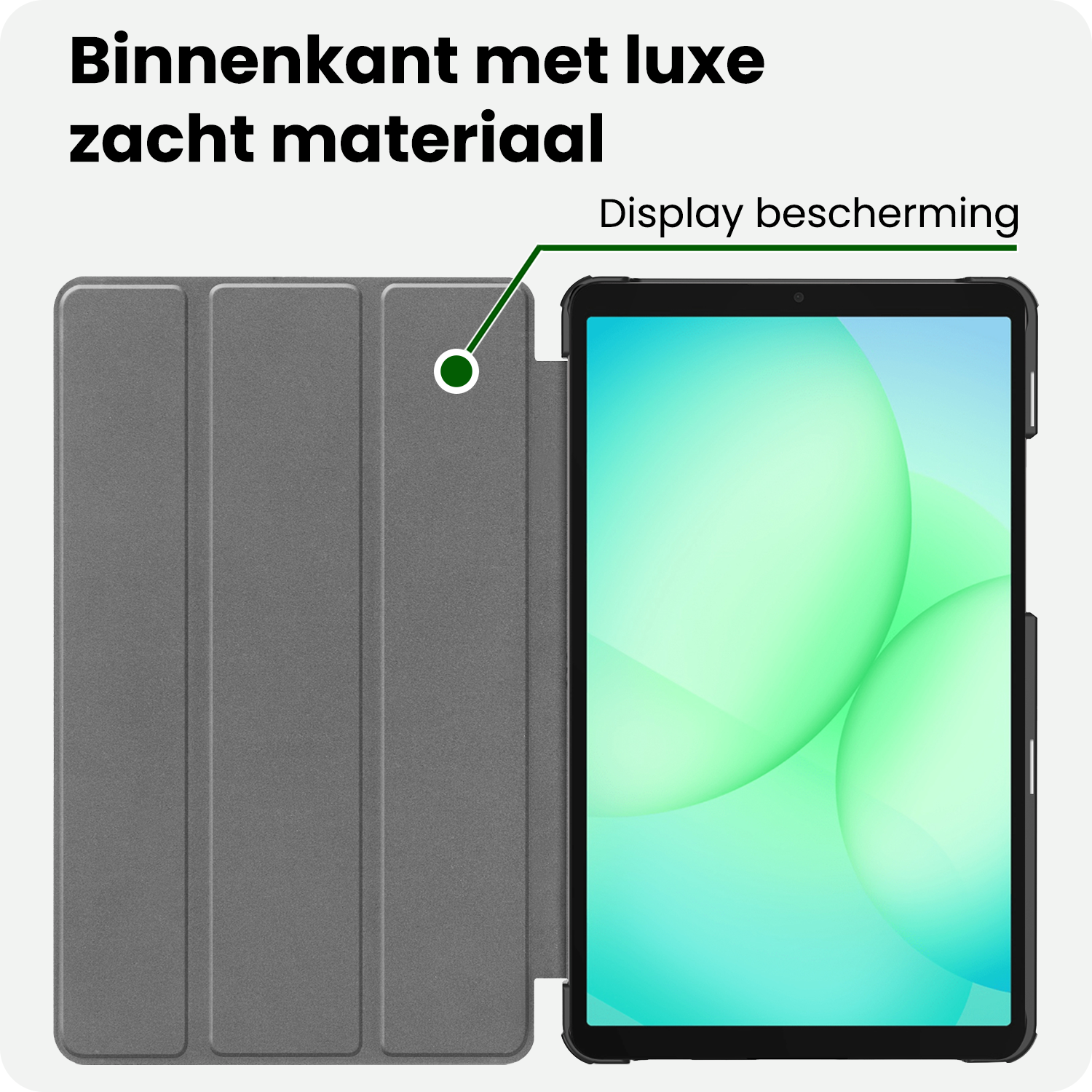 BASEY. Hoesje Geschikt voor Samsung Galaxy Tab A9 Plus Hoes Case Tablet Hoesje Tri-fold - Hoes Geschikt voor Samsung Tab A9 Plus Hoesje Hard Cover Bookcase Hoes - Grijs