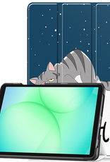 BASEY. Hoesje Geschikt voor Samsung Galaxy Tab A9 Plus Hoes Case Tablet Hoesje Tri-fold - Hoes Geschikt voor Samsung Tab A9 Plus Hoesje Hard Cover Bookcase Hoes - Kat