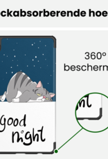 BASEY. Hoesje Geschikt voor Samsung Galaxy Tab A9 Plus Hoes Case Tablet Hoesje Tri-fold - Hoes Geschikt voor Samsung Tab A9 Plus Hoesje Hard Cover Bookcase Hoes - Kat