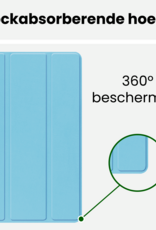 BASEY. Hoesje Geschikt voor Samsung Galaxy Tab A9 Plus Hoes Case Tablet Hoesje Tri-fold - Hoes Geschikt voor Samsung Tab A9 Plus Hoesje Hard Cover Bookcase Hoes - Lichtblauw