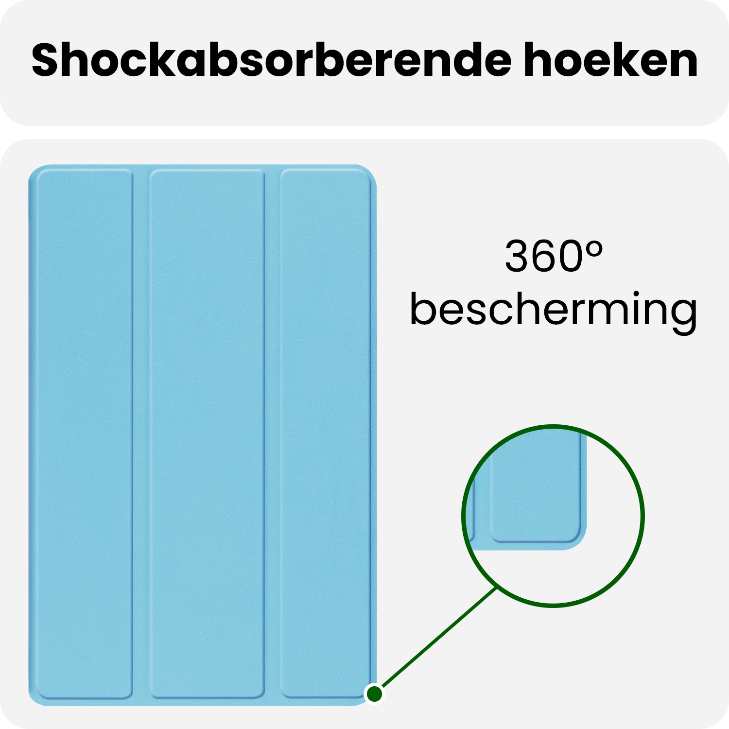 BASEY. Hoesje Geschikt voor Samsung Galaxy Tab A9 Plus Hoes Case Tablet Hoesje Tri-fold - Hoes Geschikt voor Samsung Tab A9 Plus Hoesje Hard Cover Bookcase Hoes - Lichtblauw