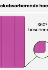 BASEY. Hoesje Geschikt voor Samsung Galaxy Tab A9 Plus Hoes Case Tablet Hoesje Tri-fold - Hoes Geschikt voor Samsung Tab A9 Plus Hoesje Hard Cover Bookcase Hoes - Paars