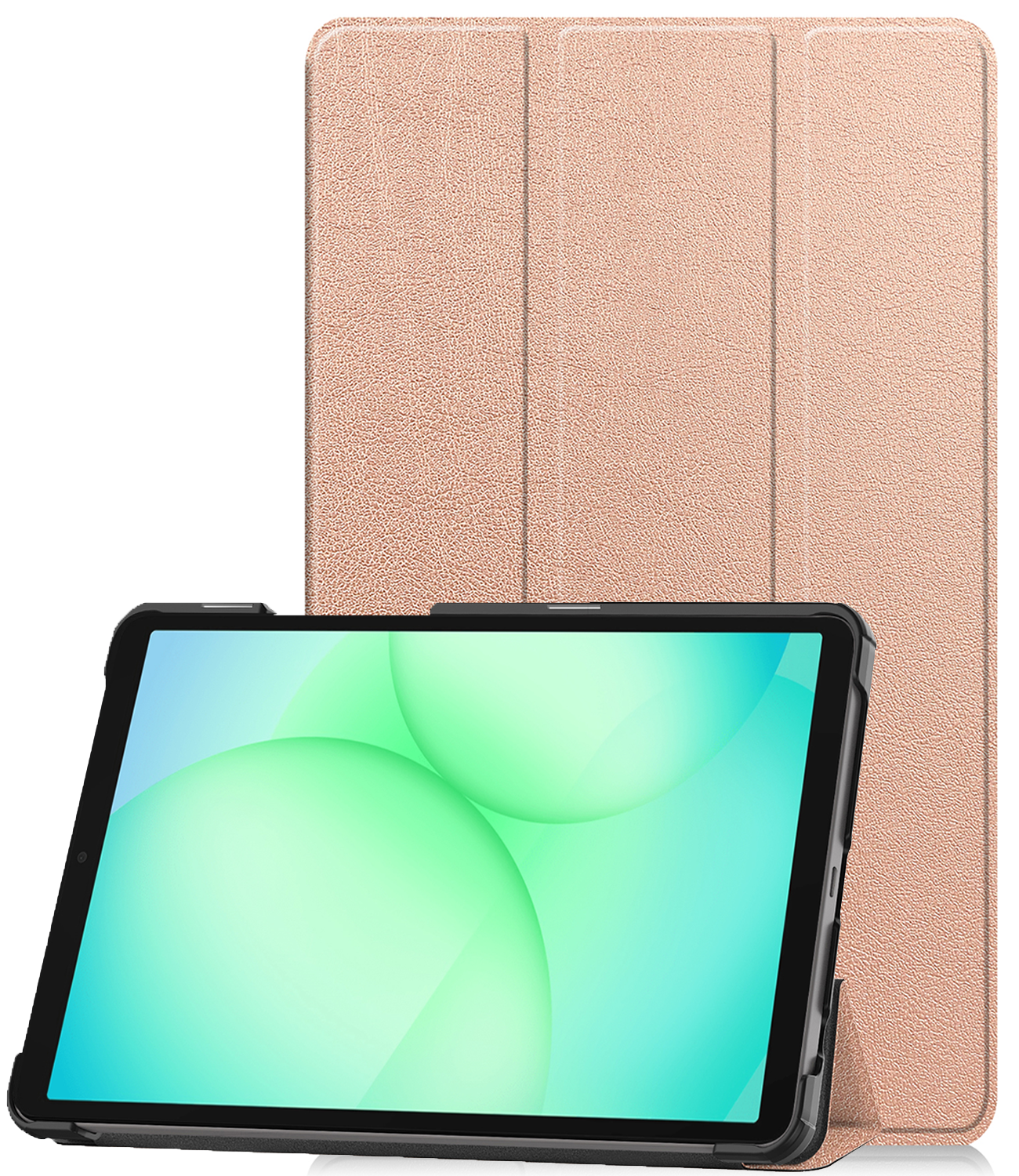 BASEY. Hoesje Geschikt voor Samsung Galaxy Tab A9 Plus Hoes Case Tablet Hoesje Tri-fold - Hoes Geschikt voor Samsung Tab A9 Plus Hoesje Hard Cover Bookcase Hoes - Rosé goud