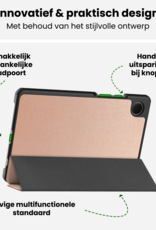 BASEY. Hoesje Geschikt voor Samsung Galaxy Tab A9 Plus Hoes Case Tablet Hoesje Tri-fold - Hoes Geschikt voor Samsung Tab A9 Plus Hoesje Hard Cover Bookcase Hoes - Rosé goud