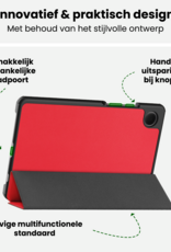 BASEY. Hoesje Geschikt voor Samsung Galaxy Tab A9 Plus Hoes Case Tablet Hoesje Tri-fold - Hoes Geschikt voor Samsung Tab A9 Plus Hoesje Hard Cover Bookcase Hoes - Rood