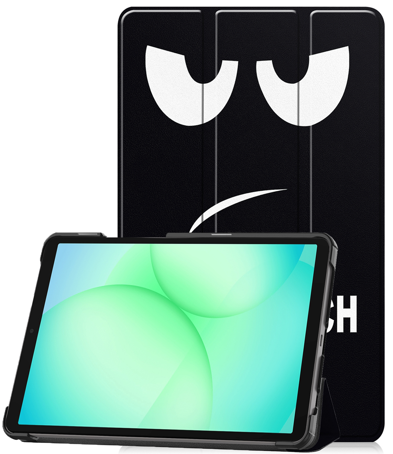 BASEY. Hoesje Geschikt voor Samsung Galaxy Tab A9 Plus Hoes Case Tablet Hoesje Tri-fold - Hoes Geschikt voor Samsung Tab A9 Plus Hoesje Hard Cover Bookcase Hoes - Don't Touch Me