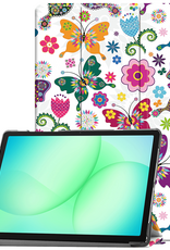 BASEY. Hoesje Geschikt voor Samsung Galaxy Tab A9 Plus Hoes Case Tablet Hoesje Tri-fold - Hoes Geschikt voor Samsung Tab A9 Plus Hoesje Hard Cover Bookcase Hoes - Vlinders