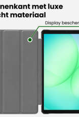 BASEY. Hoesje Geschikt voor Samsung Galaxy Tab A9 Plus Hoes Case Tablet Hoesje Tri-fold Met Screenprotector - Hoes Geschikt voor Samsung Tab A9 Plus Hoesje Hard Cover Bookcase Hoes - Donkerblauw