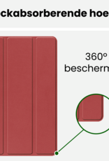 BASEY. Hoesje Geschikt voor Samsung Galaxy Tab A9 Plus Hoes Case Tablet Hoesje Tri-fold Met Screenprotector - Hoes Geschikt voor Samsung Tab A9 Plus Hoesje Hard Cover Bookcase Hoes - Donkerrood