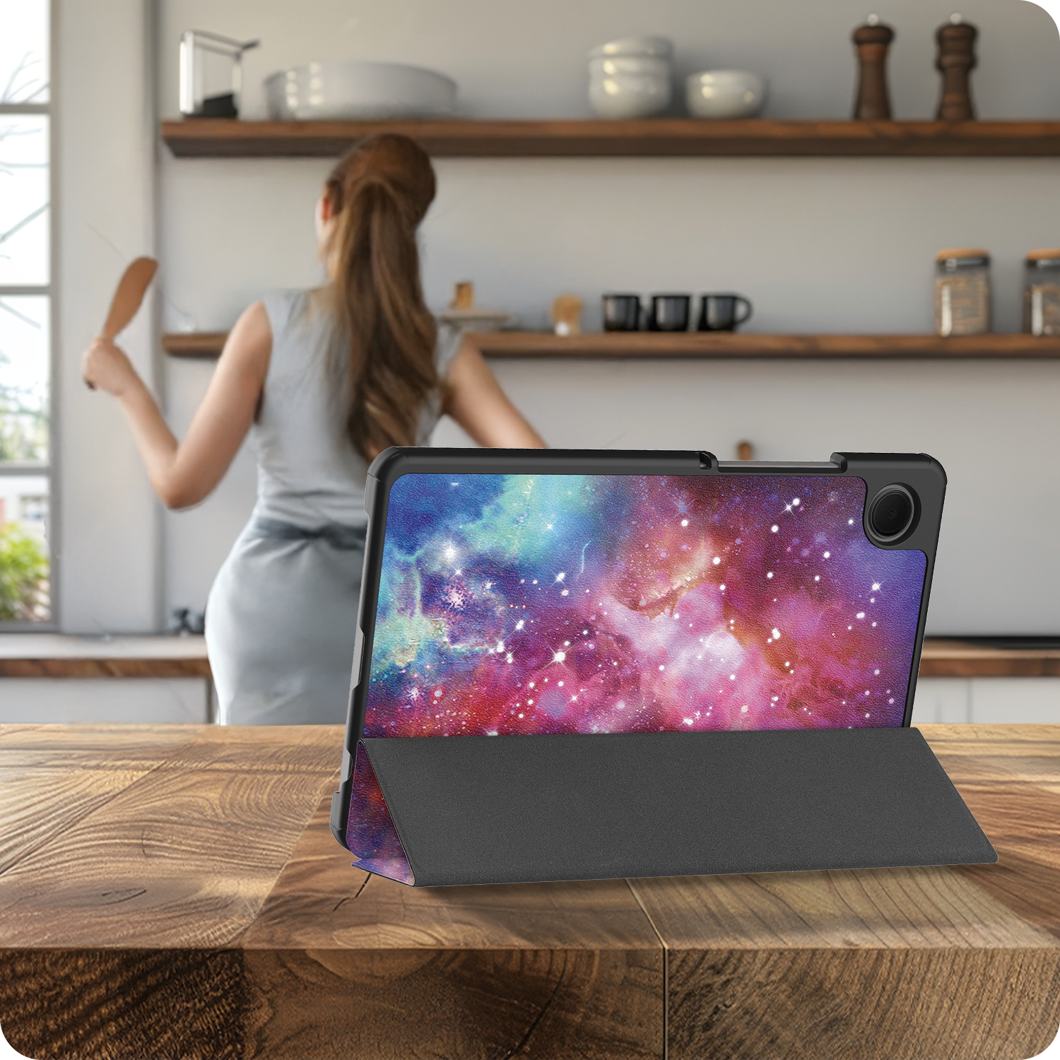 BASEY. Hoesje Geschikt voor Samsung Galaxy Tab A9 Plus Hoes Case Tablet Hoesje Tri-fold Met Screenprotector - Hoes Geschikt voor Samsung Tab A9 Plus Hoesje Hard Cover Bookcase Hoes - Galaxy