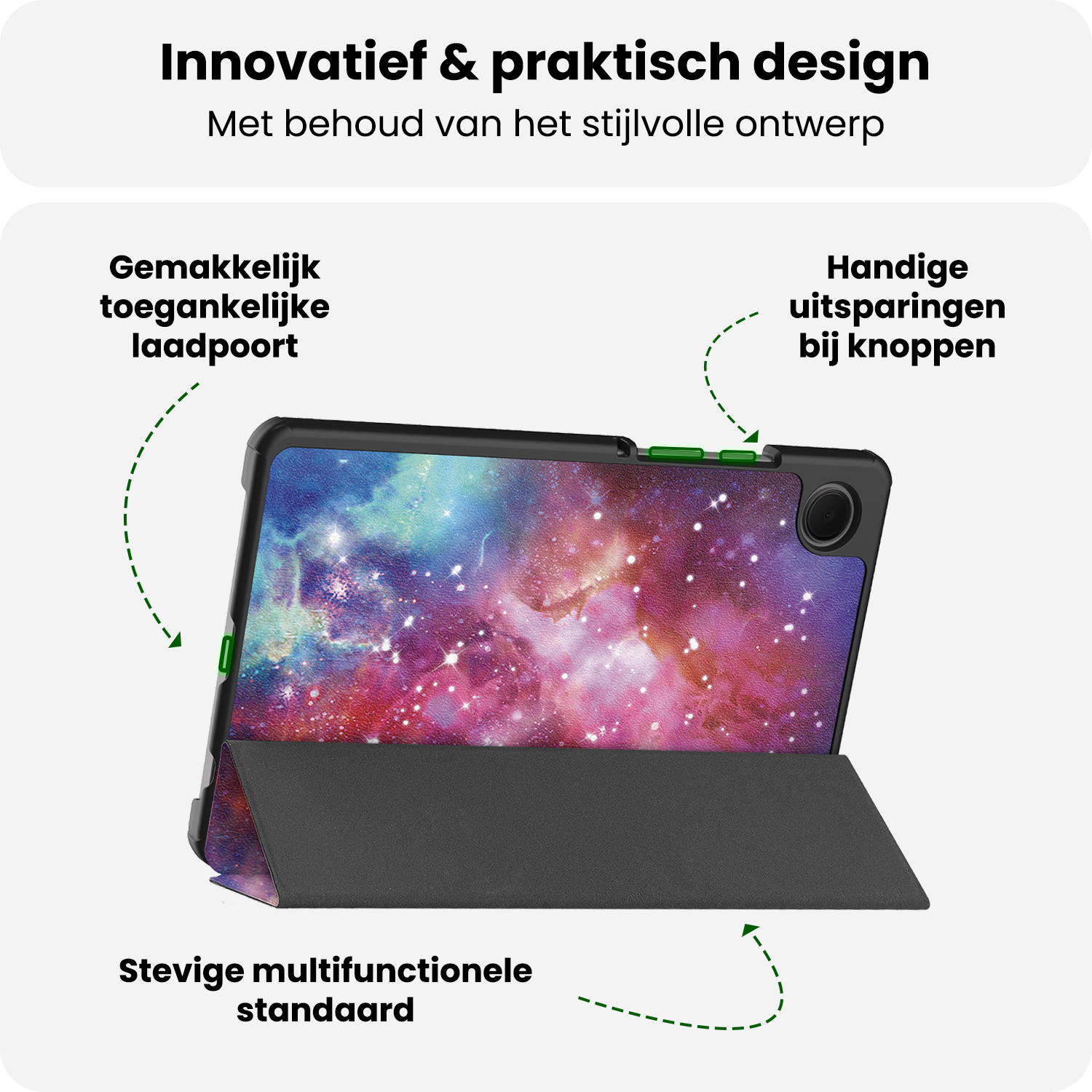 BASEY. Hoesje Geschikt voor Samsung Galaxy Tab A9 Plus Hoes Case Tablet Hoesje Tri-fold Met Screenprotector - Hoes Geschikt voor Samsung Tab A9 Plus Hoesje Hard Cover Bookcase Hoes - Galaxy