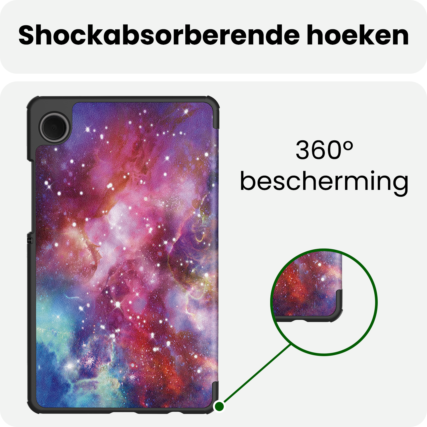 BASEY. Hoesje Geschikt voor Samsung Galaxy Tab A9 Plus Hoes Case Tablet Hoesje Tri-fold Met Screenprotector - Hoes Geschikt voor Samsung Tab A9 Plus Hoesje Hard Cover Bookcase Hoes - Galaxy