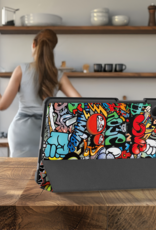 BASEY. Hoesje Geschikt voor Samsung Galaxy Tab A9 Plus Hoes Case Tablet Hoesje Tri-fold Met Screenprotector - Hoes Geschikt voor Samsung Tab A9 Plus Hoesje Hard Cover Bookcase Hoes - Graffity