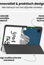 BASEY. Hoesje Geschikt voor Samsung Galaxy Tab A9 Plus Hoes Case Tablet Hoesje Tri-fold Met Screenprotector - Hoes Geschikt voor Samsung Tab A9 Plus Hoesje Hard Cover Bookcase Hoes - Kat