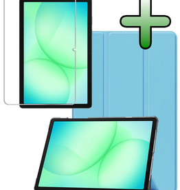 BASEY. BASEY. Samsung Galaxy Tab A9 Plus / A11 Plus Hoes Met Screenprotector - Lichtblauw