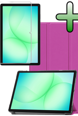 BASEY. Hoesje Geschikt voor Samsung Galaxy Tab A9 Plus Hoes Case Tablet Hoesje Tri-fold Met Screenprotector - Hoes Geschikt voor Samsung Tab A9 Plus Hoesje Hard Cover Bookcase Hoes - Paars