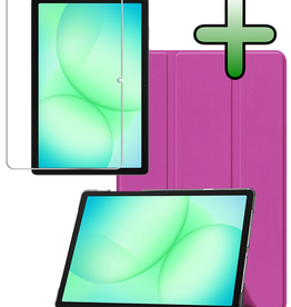 BASEY. BASEY. Samsung Galaxy Tab A9 Plus / A11 Plus Hoes Met Screenprotector - Paars