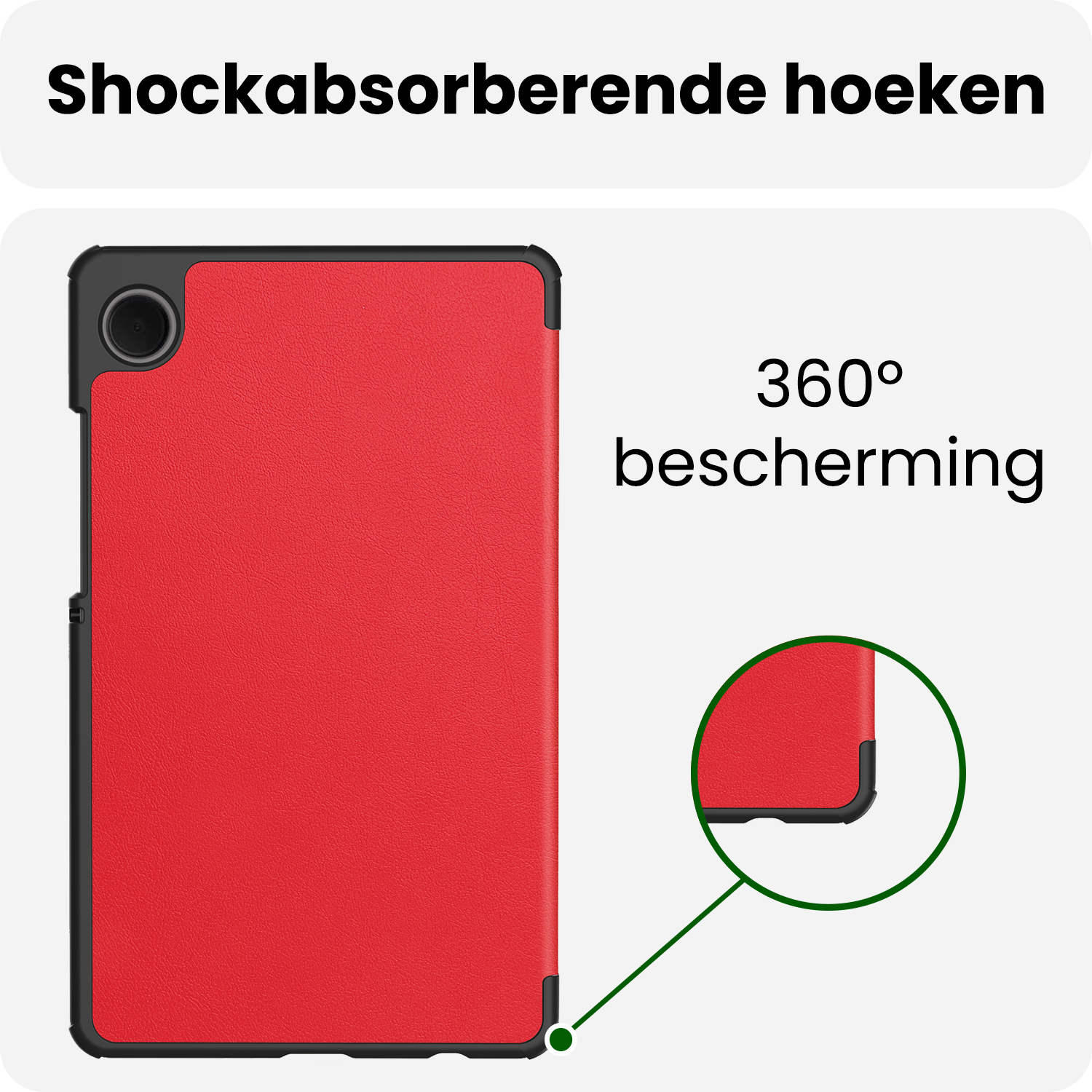 BASEY. Hoesje Geschikt voor Samsung Galaxy Tab A9 Plus Hoes Case Tablet Hoesje Tri-fold Met Screenprotector - Hoes Geschikt voor Samsung Tab A9 Plus Hoesje Hard Cover Bookcase Hoes - Rood