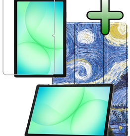 BASEY. BASEY. Samsung Galaxy Tab A9 Plus / A11 Plus Hoes Met Screenprotector - Sterrenhemel