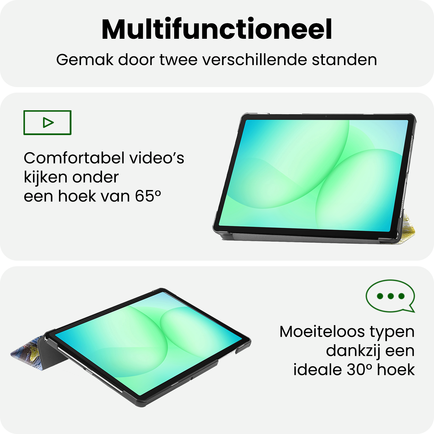 BASEY. Hoesje Geschikt voor Samsung Galaxy Tab A9 Plus Hoes Case Tablet Hoesje Tri-fold Met Screenprotector - Hoes Geschikt voor Samsung Tab A9 Plus Hoesje Hard Cover Bookcase Hoes - Sterrenhemel