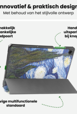 BASEY. Hoesje Geschikt voor Samsung Galaxy Tab A9 Plus Hoes Case Tablet Hoesje Tri-fold Met Screenprotector - Hoes Geschikt voor Samsung Tab A9 Plus Hoesje Hard Cover Bookcase Hoes - Sterrenhemel