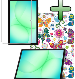 BASEY. BASEY. Samsung Galaxy Tab A9 Plus / A11 Plus Hoes Met Screenprotector - Vlinders