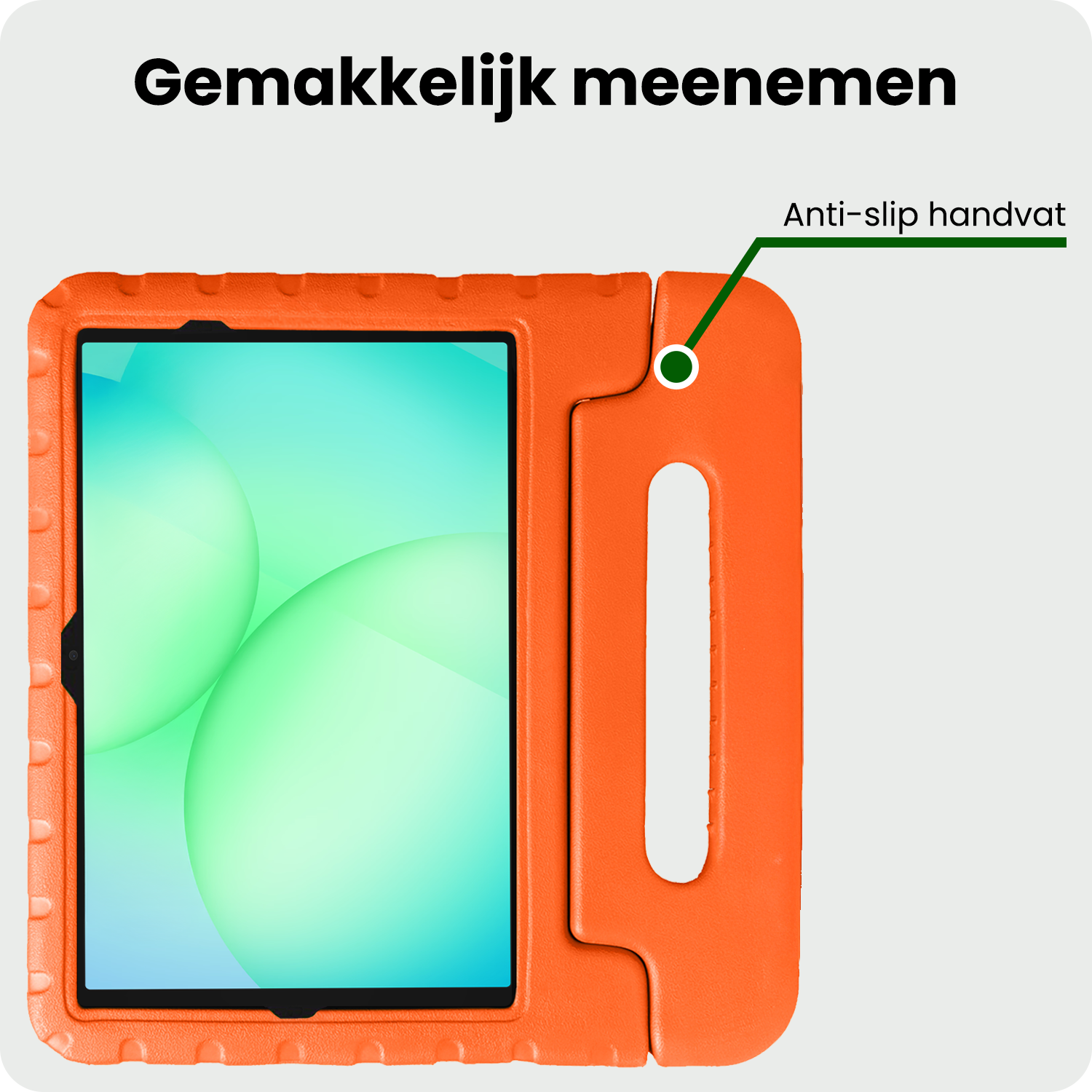 BASEY. Hoesje Geschikt voor Samsung Galaxy Tab A9 Plus Hoesje Kinder Hoes Shockproof Kinderhoes - Kindvriendelijk Hoesje Geschikt voor Samsung Tab A9 Plus Hoes Kids Case - Oranje