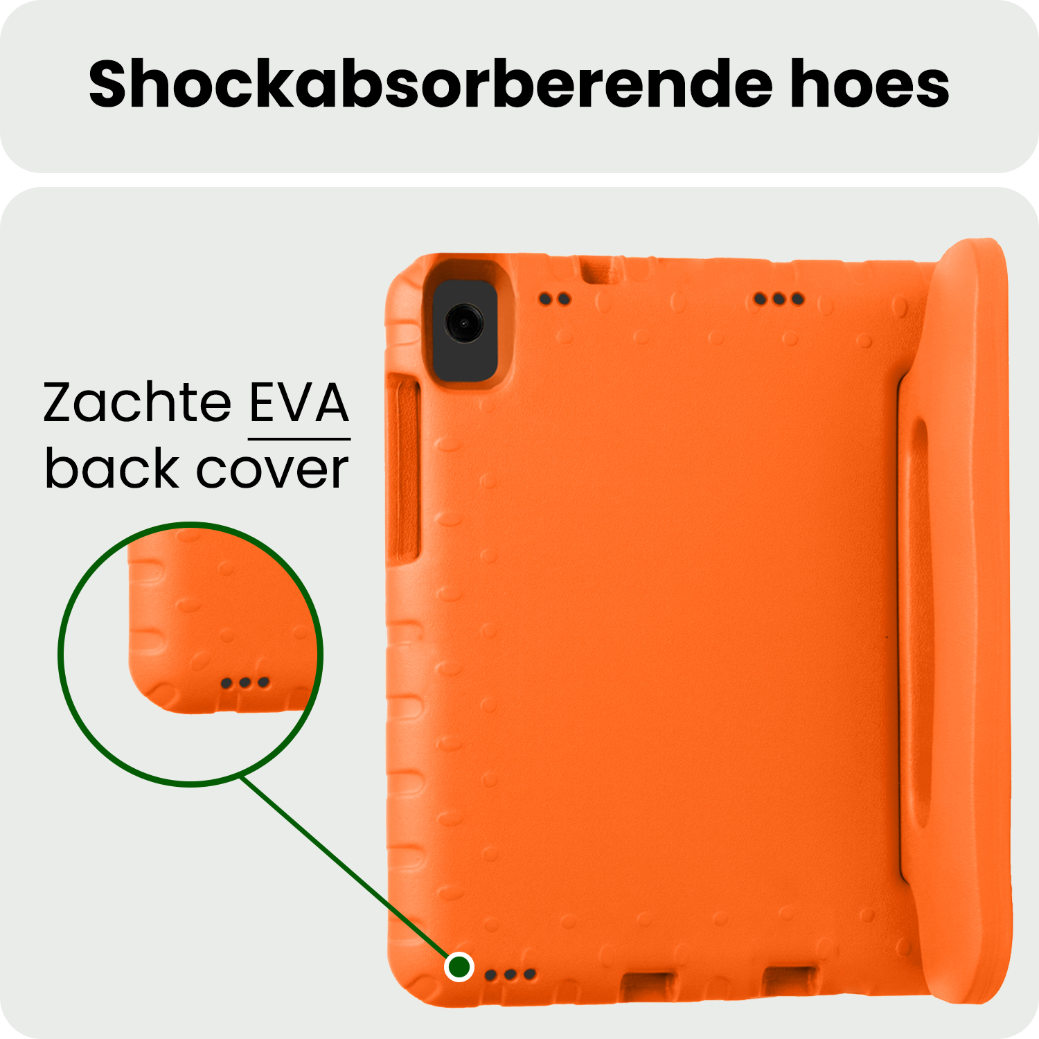 BASEY. Hoesje Geschikt voor Samsung Galaxy Tab A9 Plus Hoesje Kinder Hoes Shockproof Kinderhoes - Kindvriendelijk Hoesje Geschikt voor Samsung Tab A9 Plus Hoes Kids Case - Oranje