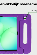 BASEY. Hoesje Geschikt voor Samsung Galaxy Tab A9 Plus Hoesje Kinder Hoes Shockproof Kinderhoes - Kindvriendelijk Hoesje Geschikt voor Samsung Tab A9 Plus Hoes Kids Case - Paars