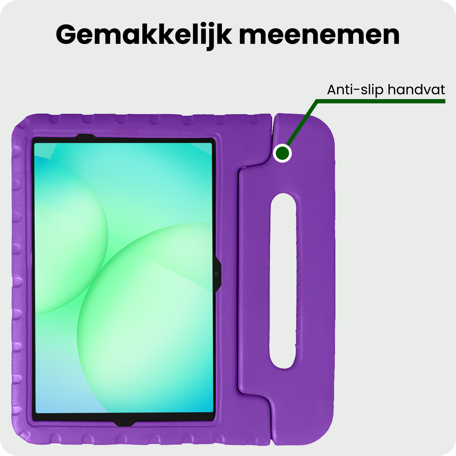 BASEY. Hoesje Geschikt voor Samsung Galaxy Tab A9 Plus Hoesje Kinder Hoes Shockproof Kinderhoes - Kindvriendelijk Hoesje Geschikt voor Samsung Tab A9 Plus Hoes Kids Case - Paars