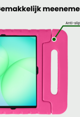 BASEY. Hoesje Geschikt voor Samsung Galaxy Tab A9 Plus Hoesje Kinder Hoes Shockproof Kinderhoes - Kindvriendelijk Hoesje Geschikt voor Samsung Tab A9 Plus Hoes Kids Case - Roze