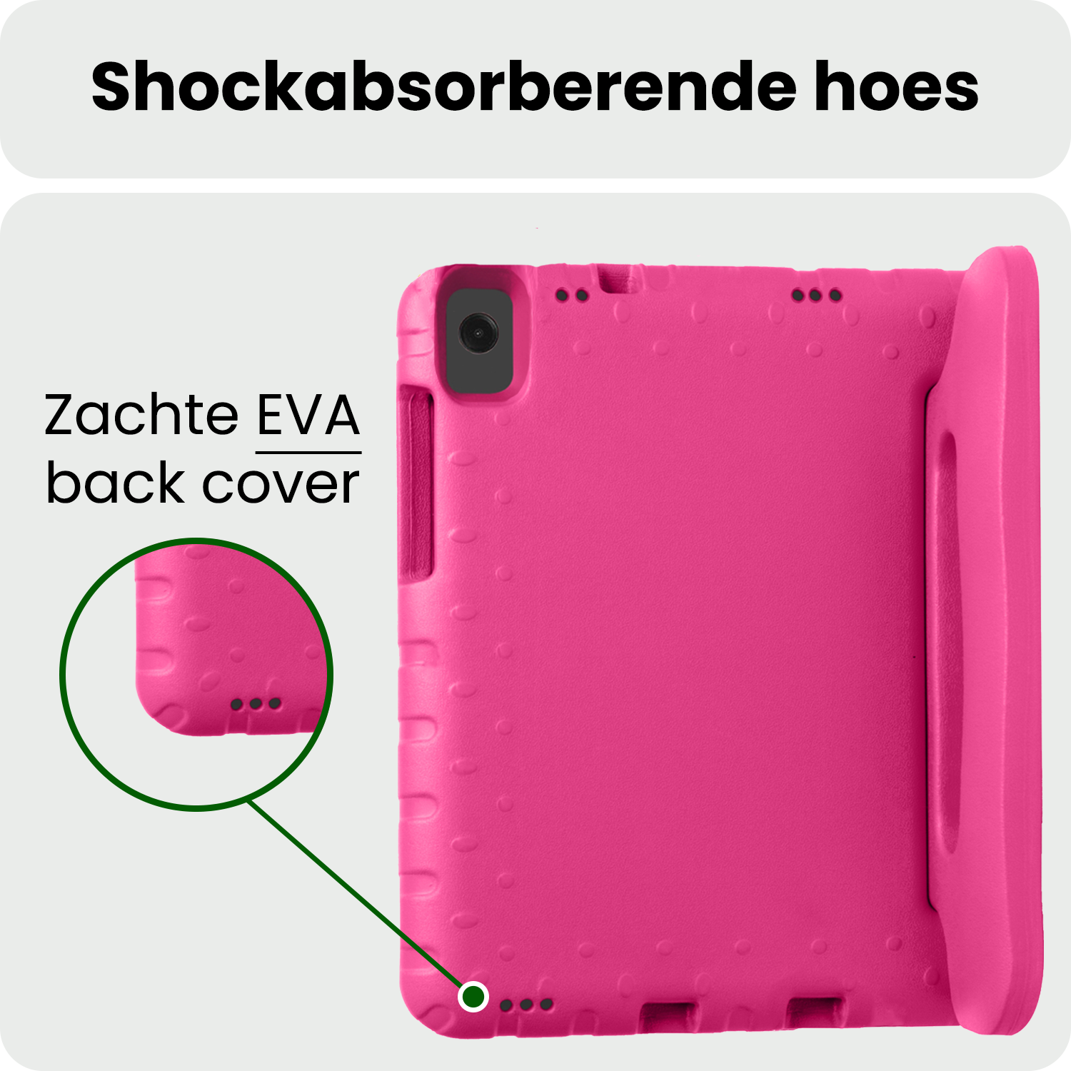 BASEY. Hoesje Geschikt voor Samsung Galaxy Tab A9 Plus Hoesje Kinder Hoes Shockproof Kinderhoes - Kindvriendelijk Hoesje Geschikt voor Samsung Tab A9 Plus Hoes Kids Case - Roze