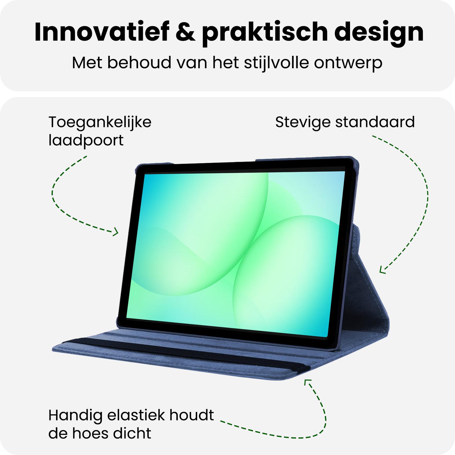 BASEY. BASEY. Samsung Galaxy Tab A9 Plus 2023 Hoes Draaibaar - Donkerblauw