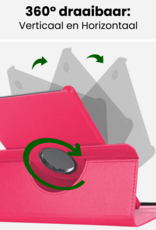 BASEY. BASEY. Samsung Galaxy Tab A9 Plus 2023 Hoes Draaibaar - Donkerroze