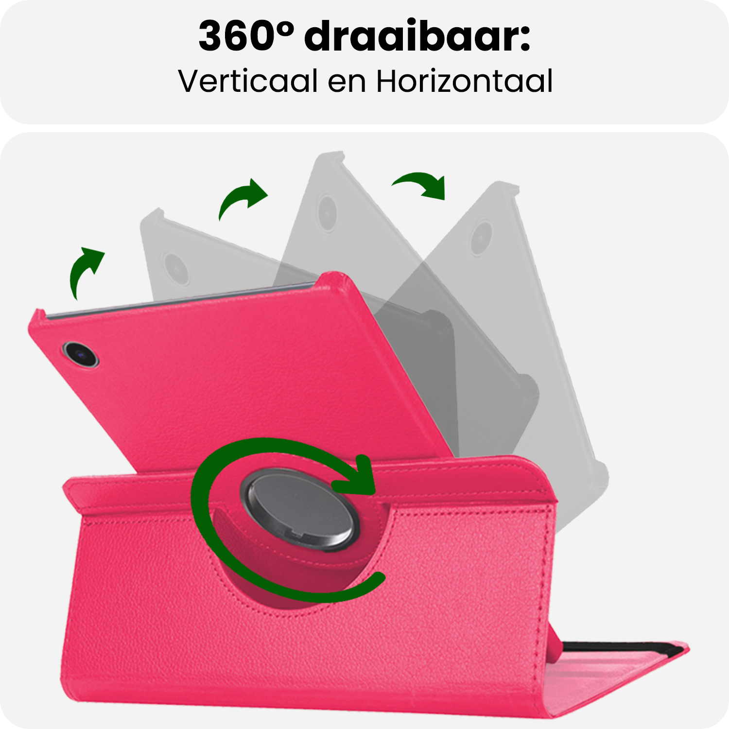 BASEY. BASEY. Samsung Galaxy Tab A9 Plus 2023 Hoes Draaibaar - Donkerroze