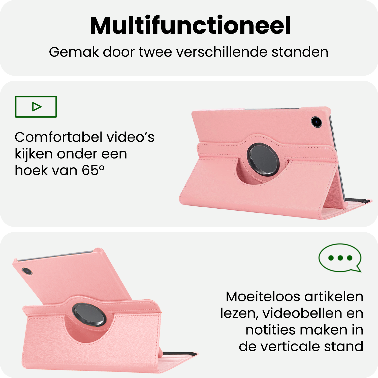 BASEY. BASEY. Samsung Galaxy Tab A9 Plus 2023 Hoes Draaibaar - Lichtroze