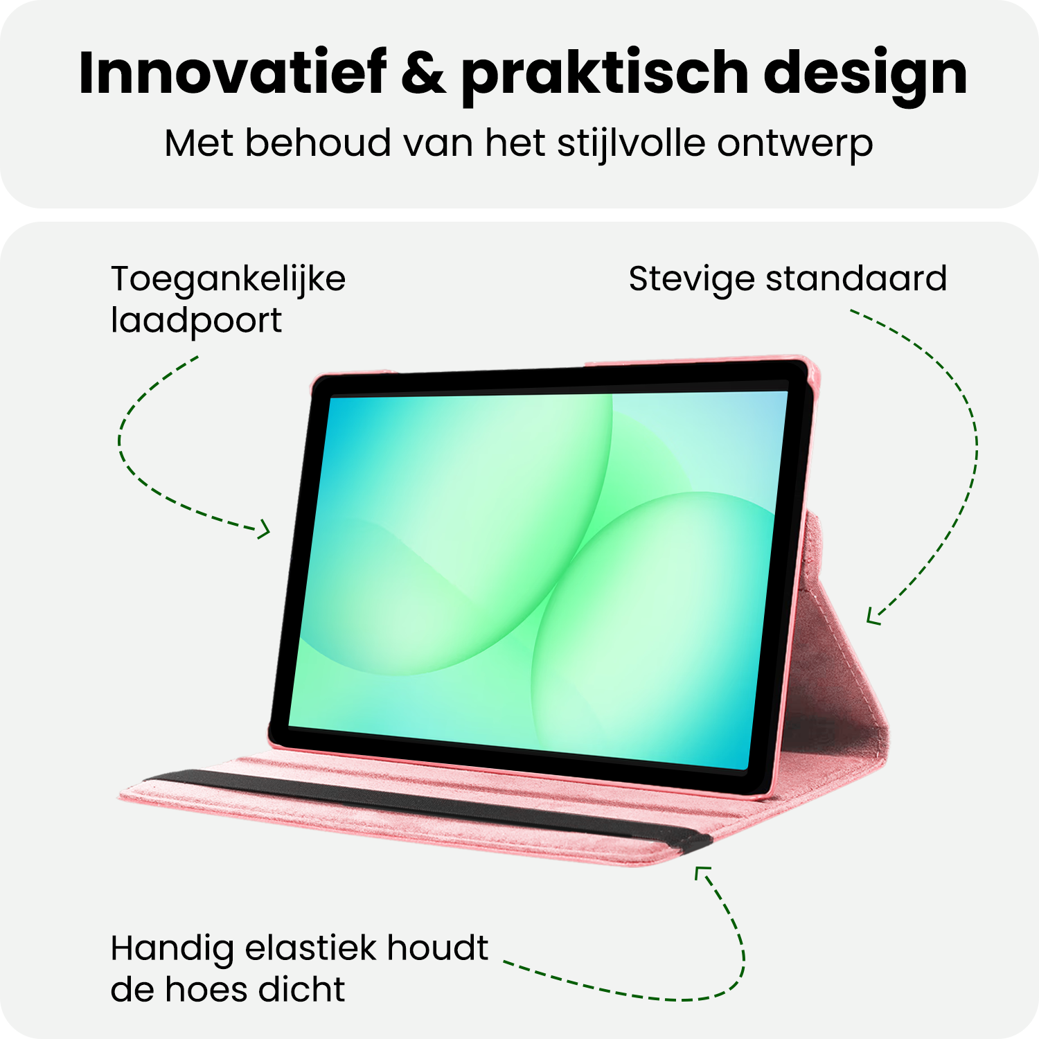 BASEY. BASEY. Samsung Galaxy Tab A9 Plus 2023 Hoes Draaibaar - Lichtroze