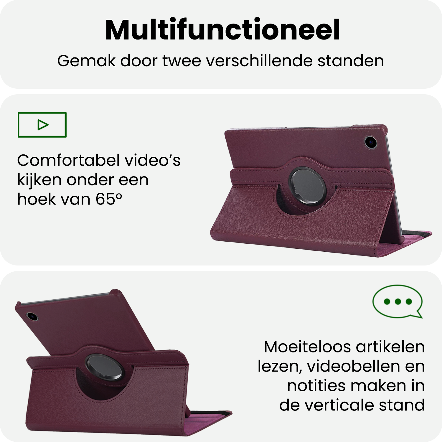 BASEY. BASEY. Samsung Galaxy Tab A9 Plus 2023 Hoes Draaibaar - Paars