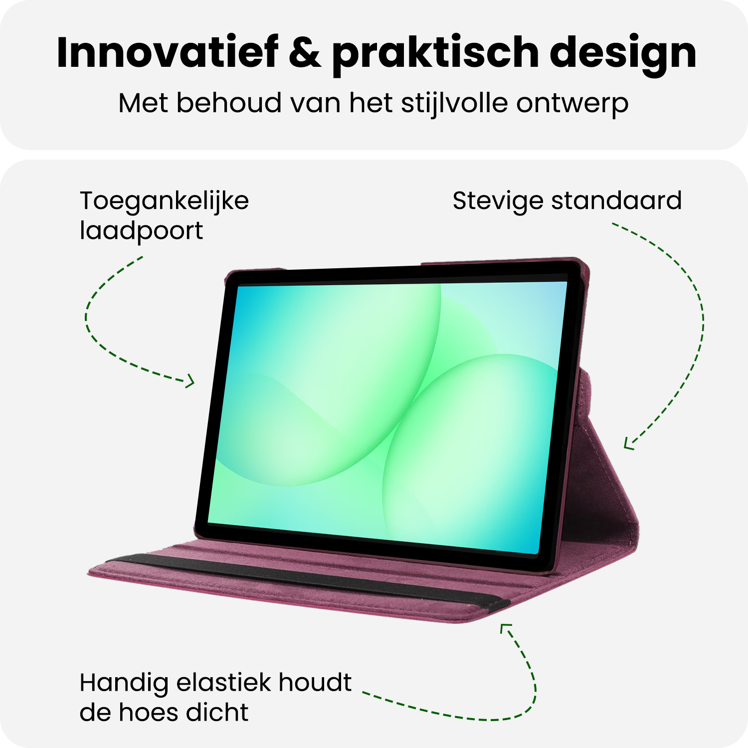 BASEY. BASEY. Samsung Galaxy Tab A9 Plus 2023 Hoes Draaibaar - Paars