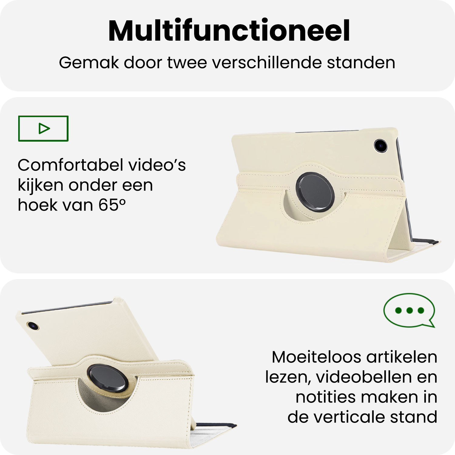 BASEY. BASEY. Samsung Galaxy Tab A9 Plus 2023 Hoes Draaibaar - Wit