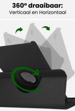 BASEY. BASEY. Samsung Galaxy Tab A9 Plus 2023 Hoes Draaibaar - Zwart