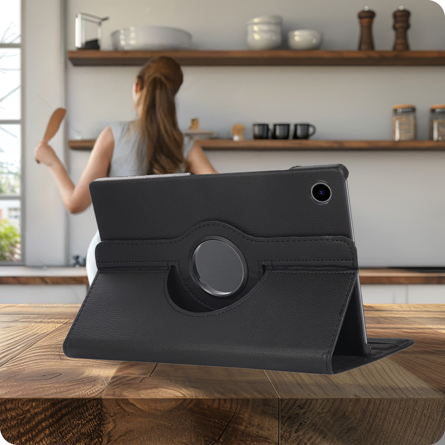 BASEY. BASEY. Samsung Galaxy Tab A9 Plus 2023 Hoes Draaibaar - Zwart