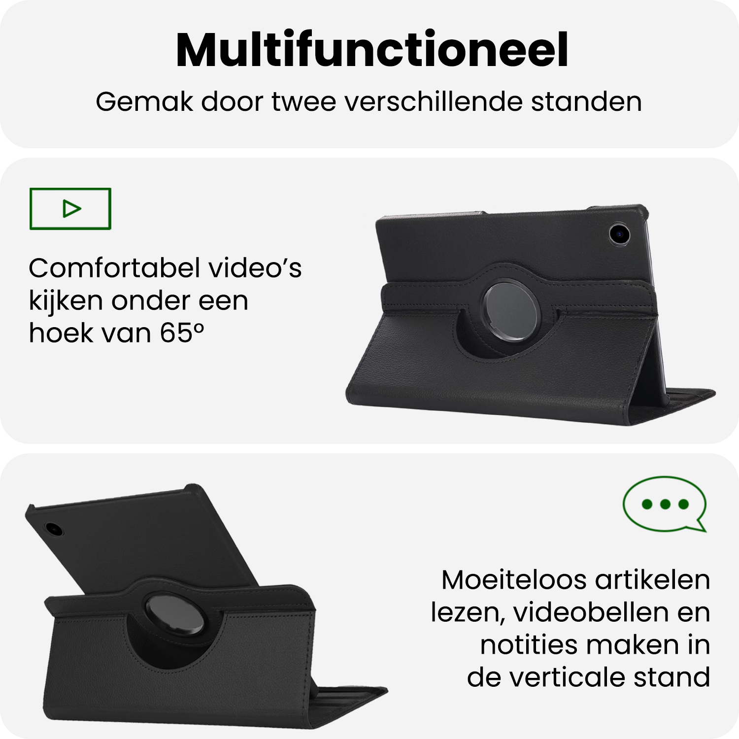 BASEY. BASEY. Samsung Galaxy Tab A9 Plus 2023 Hoes Draaibaar - Zwart