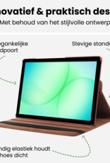 BASEY. BASEY. Samsung Galaxy Tab A9 Plus 2023 Hoes Draaibaar Met Screenprotector - Bruin