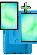 BASEY. Hoesje Geschikt voor Samsung Galaxy Tab A9 Plus Hoesje Kinder Hoes Shockproof Kinderhoes Met Screenprotector - Kindvriendelijk Hoesje Geschikt voor Samsung Tab A9 Plus Hoes Kids Case - Blauw