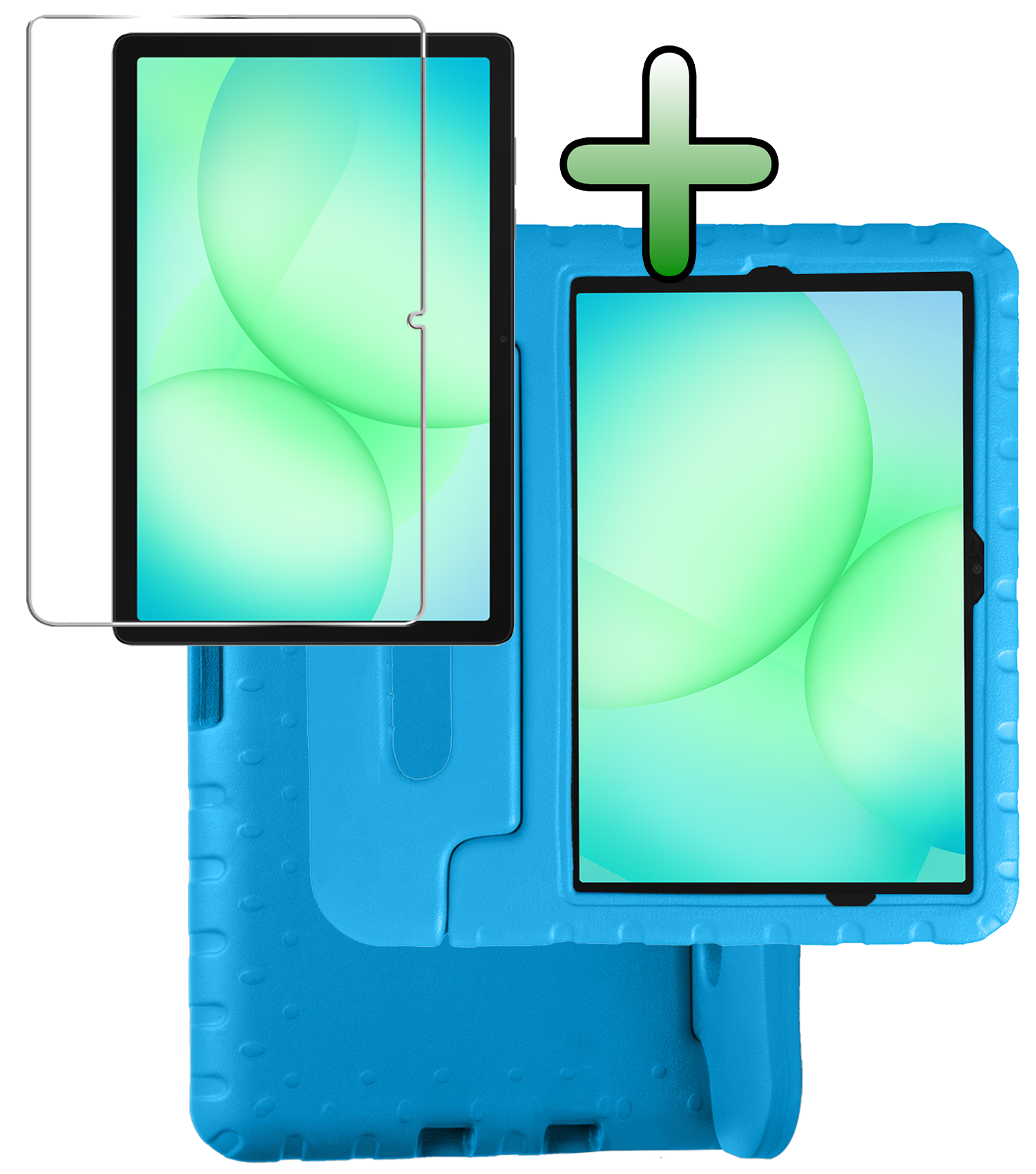 BASEY. Hoesje Geschikt voor Samsung Galaxy Tab A9 Plus Hoesje Kinder Hoes Shockproof Kinderhoes Met Screenprotector - Kindvriendelijk Hoesje Geschikt voor Samsung Tab A9 Plus Hoes Kids Case - Blauw