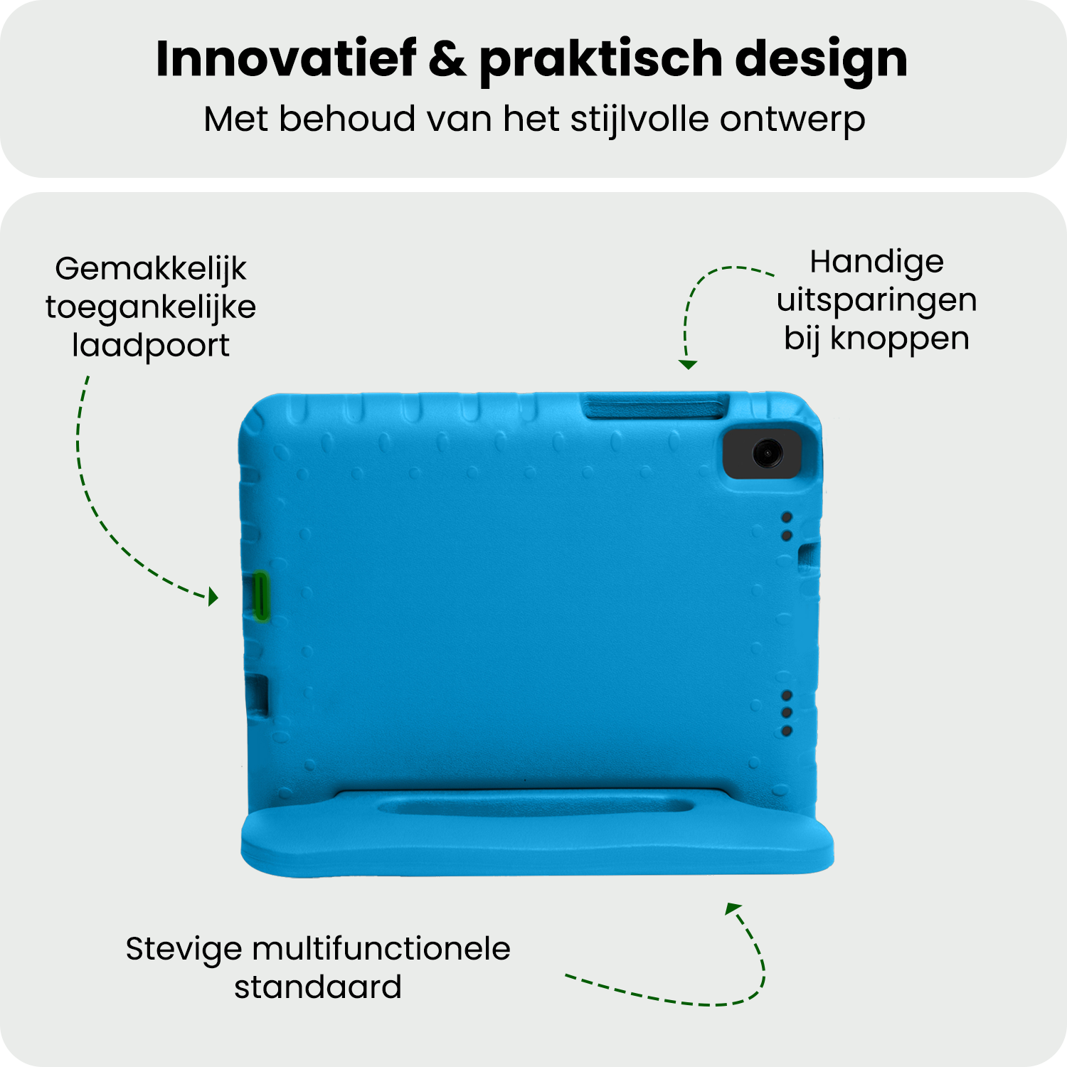 BASEY. Hoesje Geschikt voor Samsung Galaxy Tab A9 Plus Hoesje Kinder Hoes Shockproof Kinderhoes Met Screenprotector - Kindvriendelijk Hoesje Geschikt voor Samsung Tab A9 Plus Hoes Kids Case - Blauw